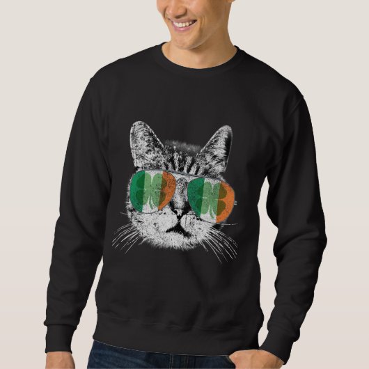 St Patrick's Day Cat Tricks Irish Saint Catty's Sh Trui (Voorkant)
