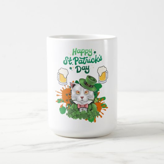 St. Patrick's Day Cat - Vakantie - Ontwerp Magische Mok (Midden)