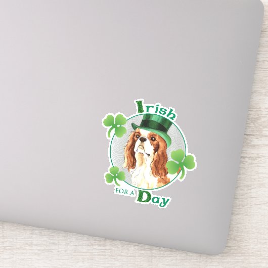 St. Patrick's Day Cavalier Vinyl Sticker (Detail)