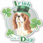 St. Patrick's Day Cavalier Vinyl Sticker (Voorkant)