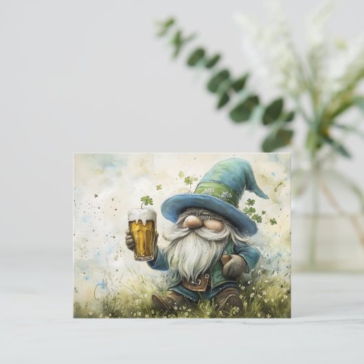 St. Patrick's Day Celebration Gnome Feestdagenkaart (Staand voorkant)
