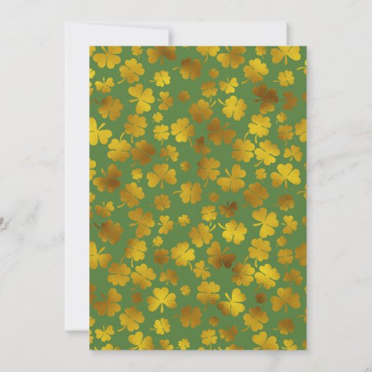 St Patrick's Day Celebration Gold Shamrock Clover Kaart (Achterkant)