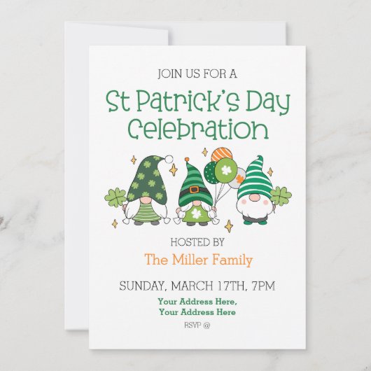 St Patricks Day Celebration Party Kaart (Achterkant)