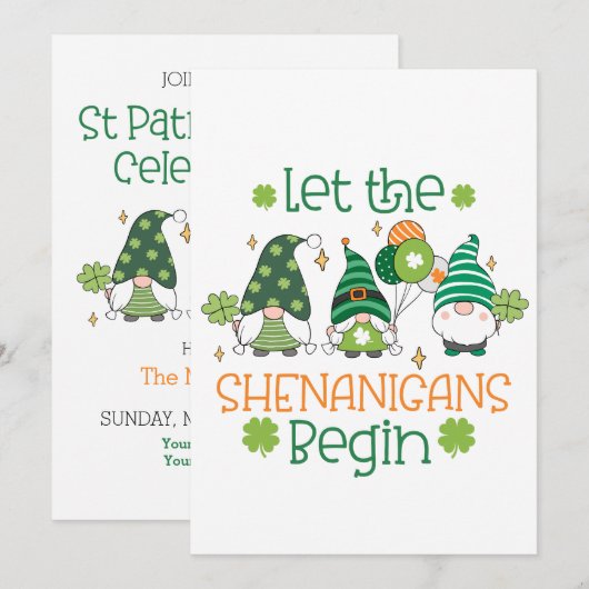 St Patricks Day Celebration Party Kaart (Voorkant / Achterkant)