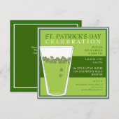St. Patricks Day Celebration Party Pint Invitation Kaart (Voorkant / Achterkant)
