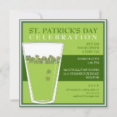 St. Patricks Day Celebration Party Pint Invitation Kaart (Voorkant)