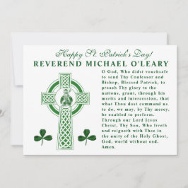 St. Patricks Day Celtic Cross Prayer Shamrocks Kaart