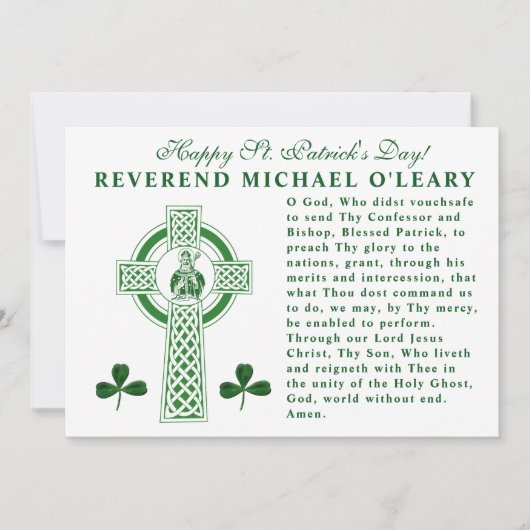 St. Patricks Day Celtic Cross Prayer Shamrocks Kaart (Voorkant)