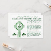 St. Patricks Day Celtic Cross Prayer Shamrocks Kaart (Voorkant / Achterkant in situ)