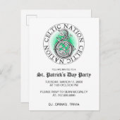 St Patricks Day Celtic Knot Uitnodiging Briefkaart (Voorkant / Achterkant)