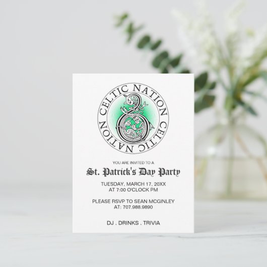 St Patricks Day Celtic Knot Uitnodiging Briefkaart (Staand voorkant)