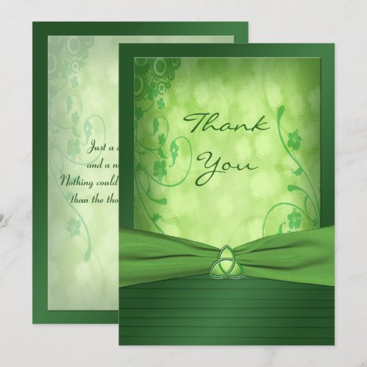 St. Patrick's Day Celtic Love Knot Hartelijk dank Bedankkaart (Voorkant / Achterkant)