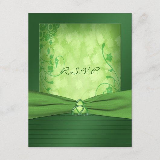 St. Patrick's Day Celtic Love Knot Reply Card RSVP Kaartje (Voorkant)