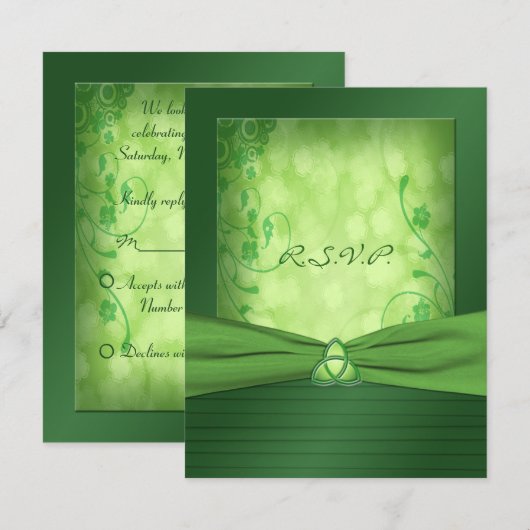 St. Patrick's Day Celtic Love Knot Reply Card RSVP Kaartje (Voorkant / Achterkant)