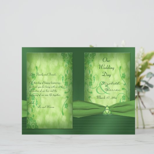 St. Patrick's Day Celtic Love Knot Wedding Program (Staand voorkant)