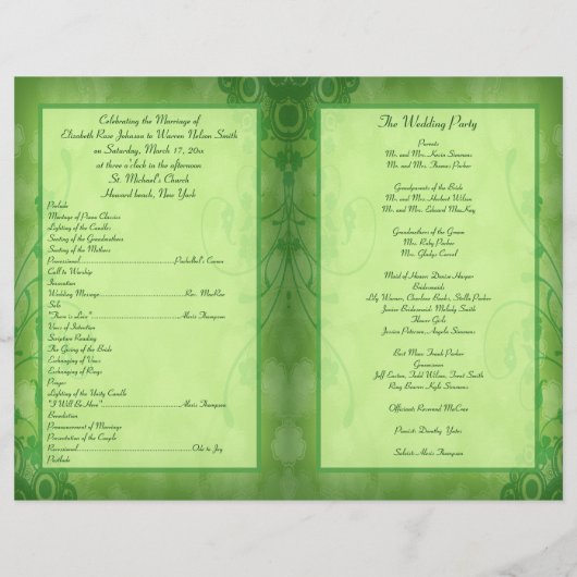 St. Patrick's Day Celtic Love Knot Wedding Program (Achterkant)