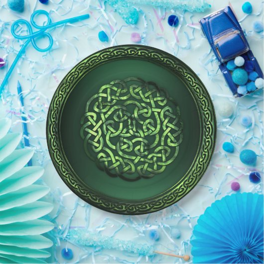 St. Patrick's Day - Celtic Pattern Round Papieren Bordje (Feest)