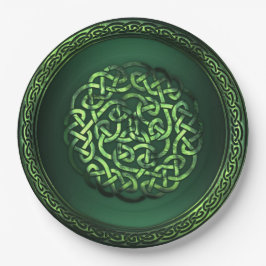 St. Patrick's Day - Celtic Pattern Round Papieren Bordje