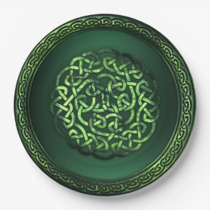 St. Patrick's Day - Celtic Pattern Round Papieren Bordje