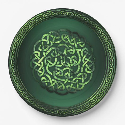 St. Patrick's Day - Celtic Pattern Round Papieren Bordje (Voorkant)