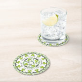 St. Patrick's Day Celtic Shamrock Clover Pattern Ronde Kartonnen Onderzetter (Insitu)