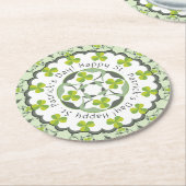 St. Patrick's Day Celtic Shamrock Clover Pattern Ronde Kartonnen Onderzetter (Gebogen)