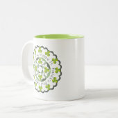 St. Patrick's Day Celtic Shamrocks Clover Graphic Tweekleurige Koffiemok (Voorkant links)