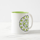 St. Patrick's Day Celtic Shamrocks Clover Graphic Tweekleurige Koffiemok (Voorkant rechts)