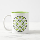 St. Patrick's Day Celtic Shamrocks Clover Graphic Tweekleurige Koffiemok (Links)
