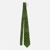 St Patricks Day Celtic Trisaking Pattern Green Gol Stropdas (Achterkant)