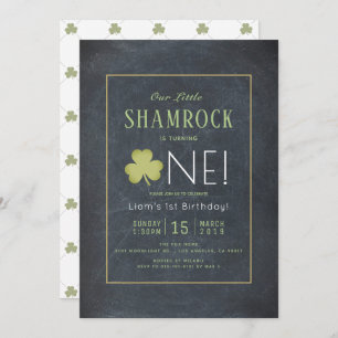 St. Patrick's Day Chalkboard Green 1 Birthday Kaart