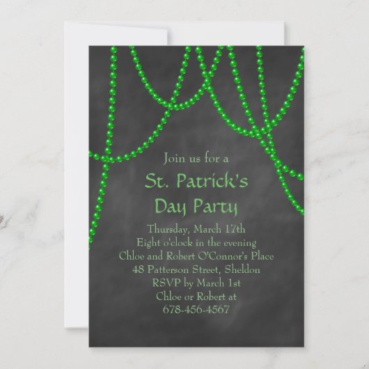 St. Patrick's Day Chalkboard Party uitnodiging (Voorkant)