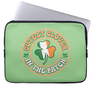 St. Patrick's Day Charm Schattigee Klaver in de Pa Laptop Sleeve