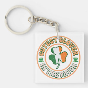 St. Patrick's Day Charm Schattigee Klaver in de Pa Sleutelhanger