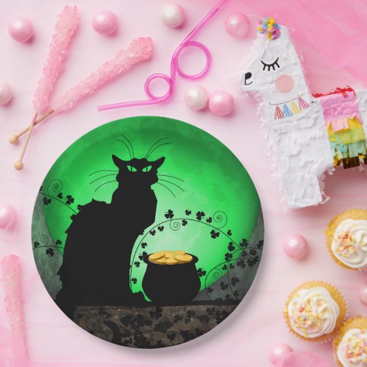St. Patrick's Day Chat Noir Papieren Bordje (Feest)