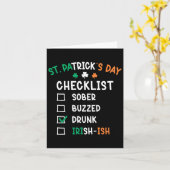 St Patricks Day Checklist Drink Kaart (Gele Bloem)