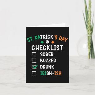 St Patricks Day Checklist Drink Kaart