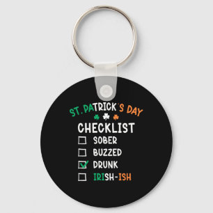 St. Patrick's Day Checklist Dronken Sleutelhanger