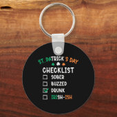 St. Patrick's Day Checklist Dronken Sleutelhanger (Voorkant)