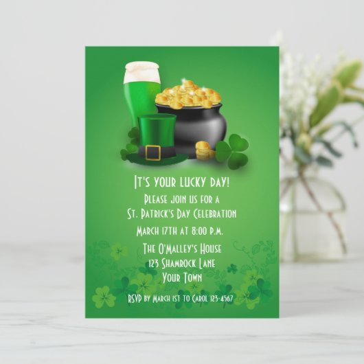 St. Patrick's Day Cheer Kaart (Staand voorkant)