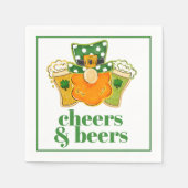St Patrick's Day Cheers and Beers Leprechaun Party Servet (Voorkant)