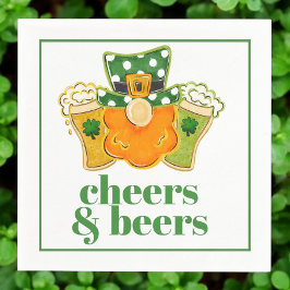St Patrick's Day Cheers and Beers Leprechaun Party Servet