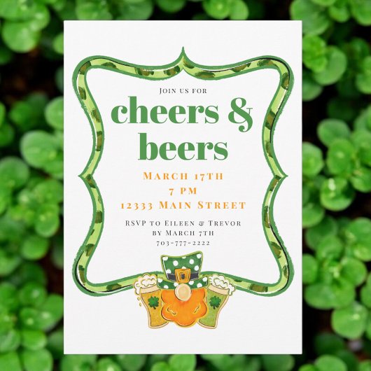 St. Patrick's Day Cheers and Beers Party Kaart