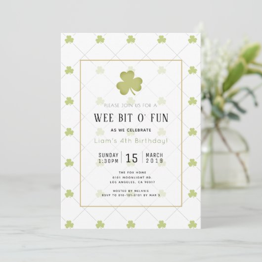 St. Patrick's Day Chic & Clean Green Verjaardag Kaart (Staand voorkant)