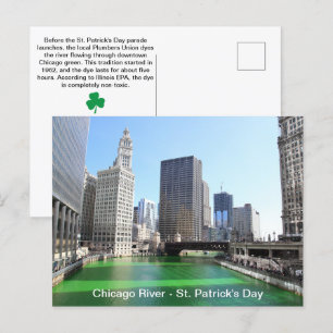 St. Patrick's Day Chicago's Green River Fun Facts Briefkaart