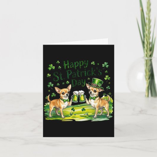St. Patrick's Day Chihuahua hond Kaart (Voorkant)