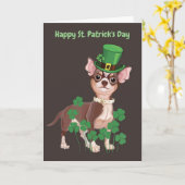 St. Patrick's Day Chihuahua-hondje wenskaart Kaart (Gele Bloem)