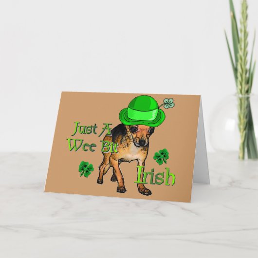St. Patrick's Day Chihuahua Kaart (Voorkant)