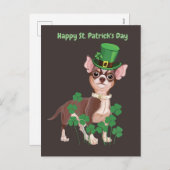 St. Patrick's Day Chihuahua puppy briefkaart (Voorkant / Achterkant)