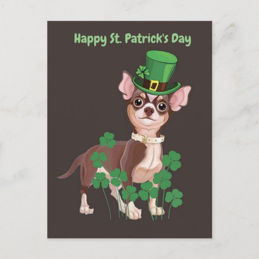St. Patrick's Day Chihuahua puppy briefkaart (Voorkant)